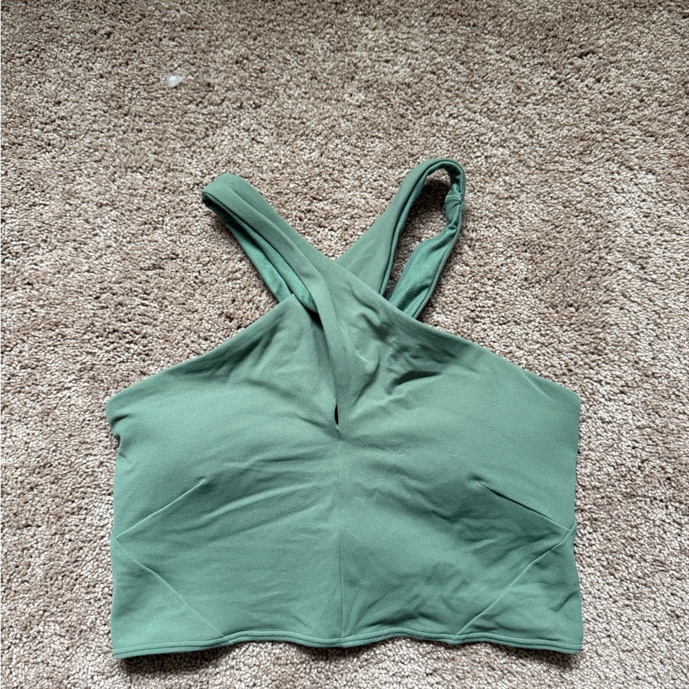 Lululemon Athletica Green Sleeveless Crop Tank Top